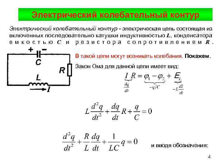 Векторные диаграммы для цепи с резистором катушкой индуктивности и конденсатором