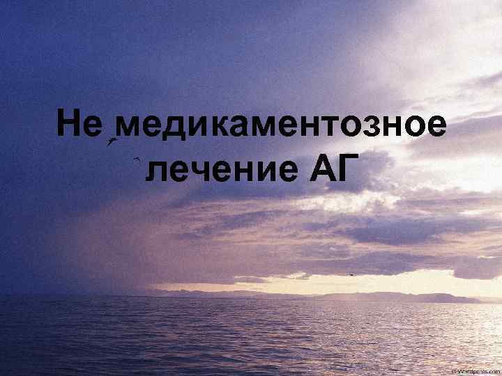 Не медикаментозное лечение АГ 