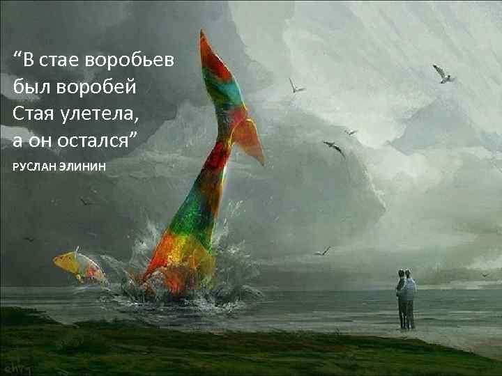 “В стае воробьев был воробей Стая улетела, а он остался” РУСЛАН ЭЛИНИН 