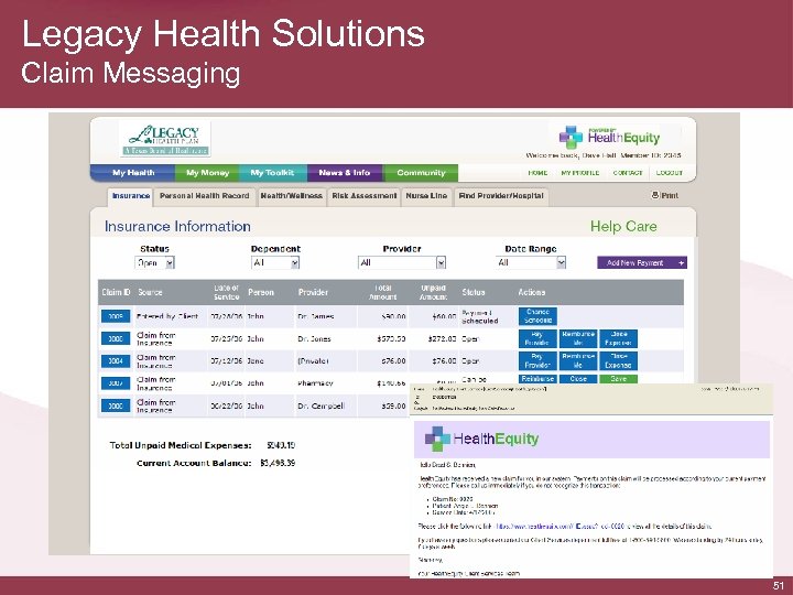 Legacy Health Solutions Claim Messaging 51 