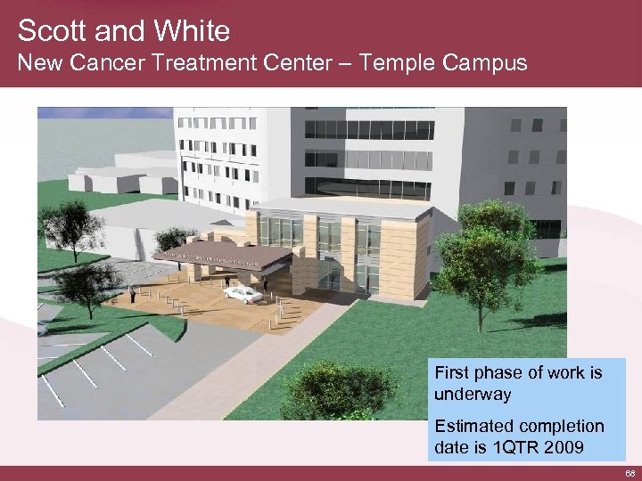 Scott and White New Cancer Treatment Center – Temple Campus First phase of work