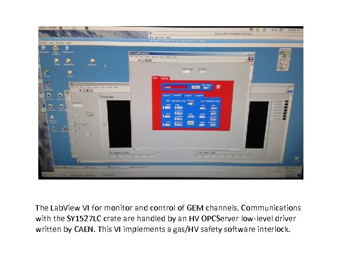The Lab. View VI for monitor and control of GEM channels. Communications with the