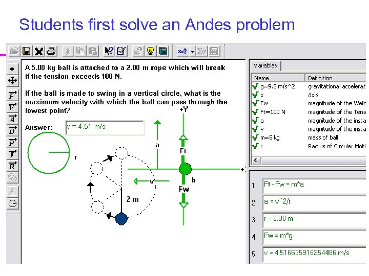 Students first solve an Andes problem 80 