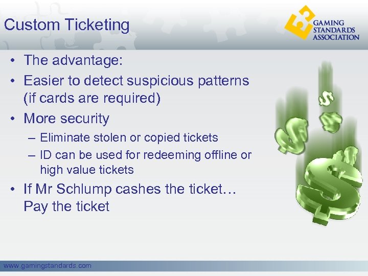 Custom Ticketing • The advantage: • Easier to detect suspicious patterns (if cards are