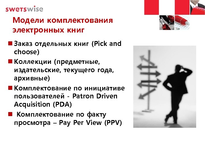 Модели комплектования электронных книг Заказ отдельных книг (Pick and choose) Коллекции (предметные, издательские, текущего