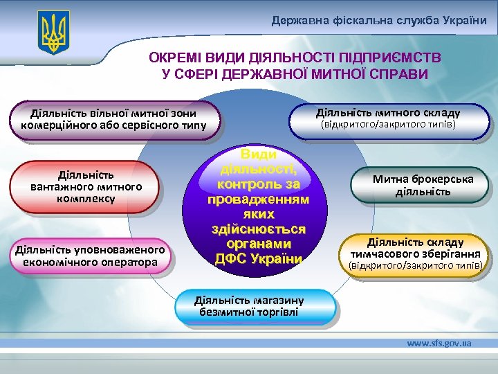 Державна фіскальна служба України ОКРЕМІ ВИДИ ДІЯЛЬНОСТІ ПІДПРИЄМСТВ У СФЕРІ ДЕРЖАВНОЇ МИТНОЇ СПРАВИ Діяльність