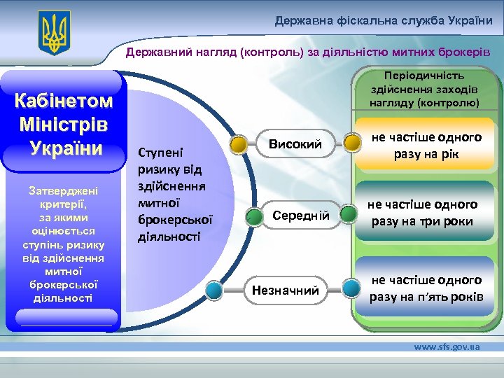 Державна фіскальна служба України Державний нагляд (контроль) за діяльністю митних брокерів Кабінетом Міністрів України