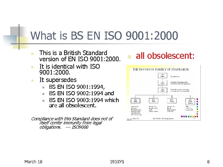 What is BS EN ISO 9001: 2000 n n n This is a British
