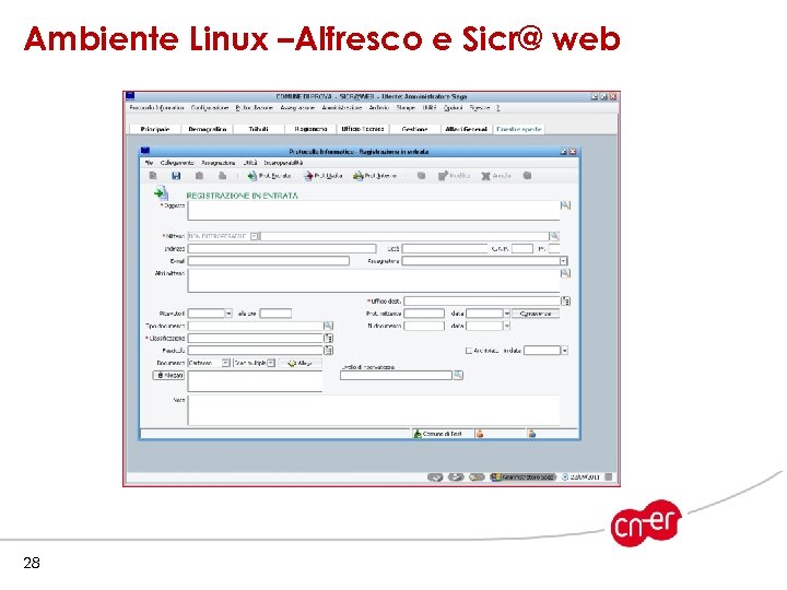 Ambiente Linux –Alfresco e Sicr@ web 28 