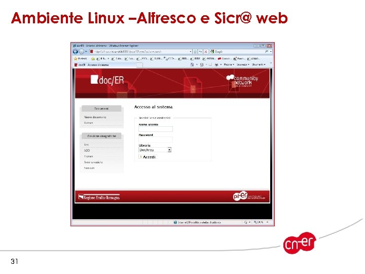 Ambiente Linux –Alfresco e Sicr@ web 31 