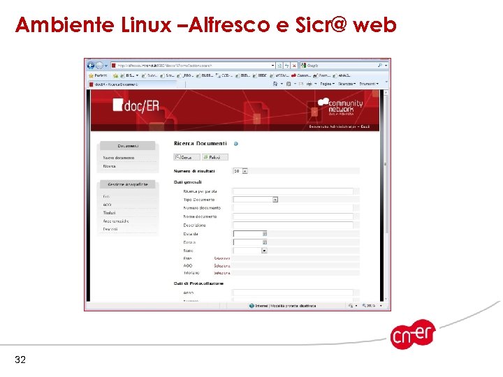 Ambiente Linux –Alfresco e Sicr@ web 32 