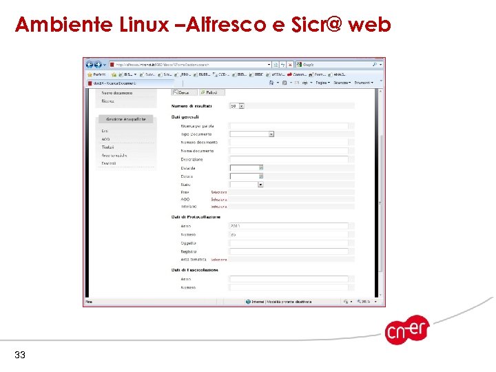 Ambiente Linux –Alfresco e Sicr@ web 33 