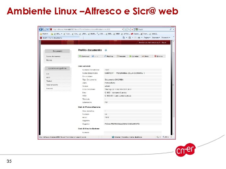 Ambiente Linux –Alfresco e Sicr@ web 35 