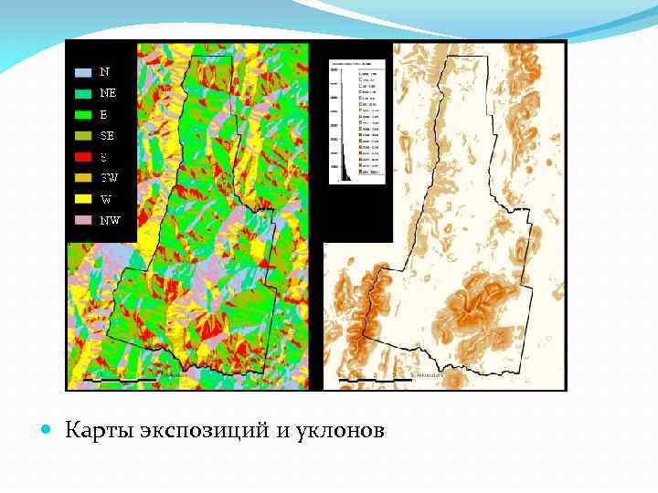  Карты экспозиций и уклонов 