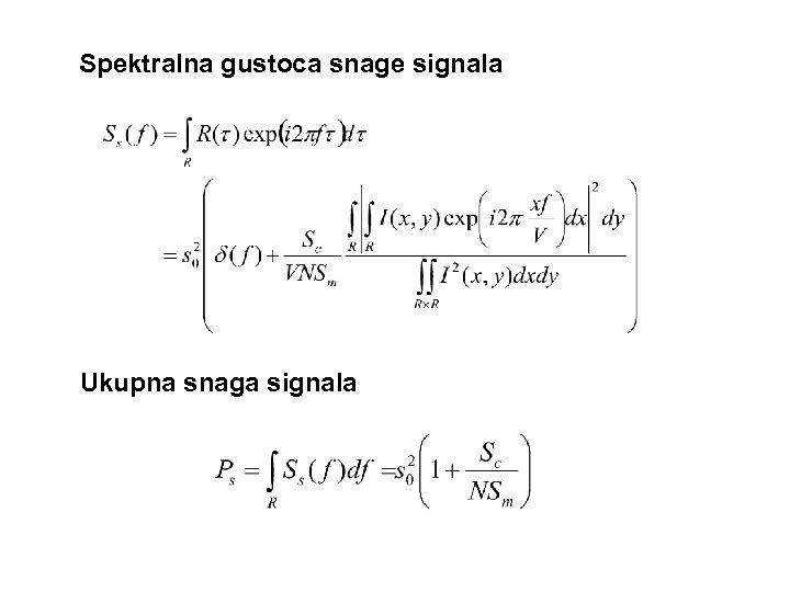 Spektralna gustoca snage signala Ukupna snaga signala 