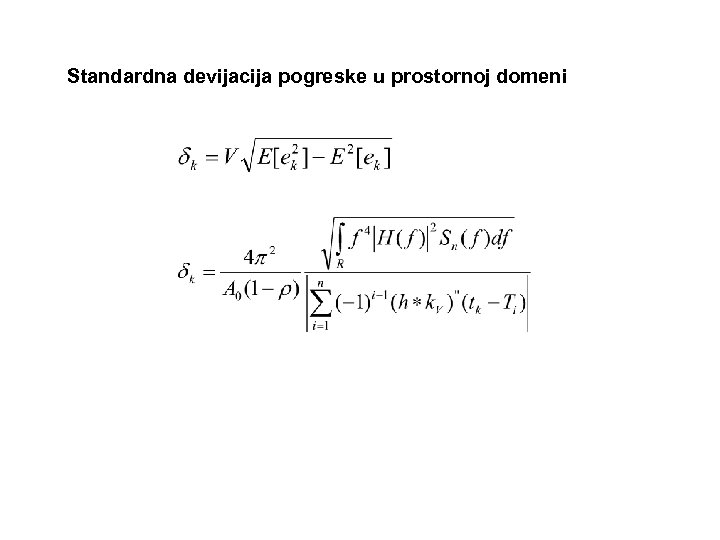 Standardna devijacija pogreske u prostornoj domeni 
