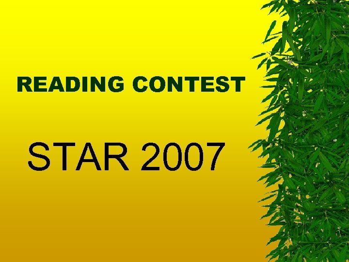 READING CONTEST STAR 2007 
