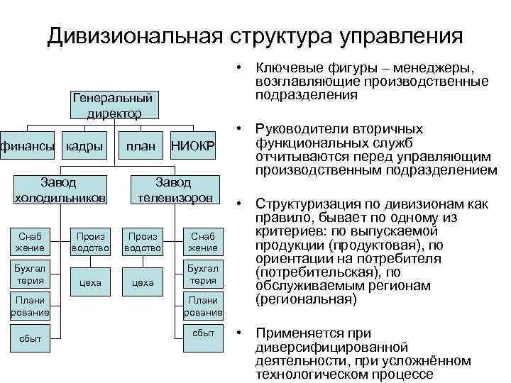 Дивизиональная структура управления проектом ориентирована на