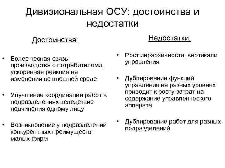 Достоинство дивизиональной структуры. Линейная осу достоинства и недостатки. Недостатки линейно-функциональной осу. Функциональная осу достоинства и недостатки. Дивизионная структура достоинства и недостатки.