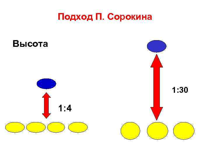 Подход П. Сорокина Высота 1: 30 1: 4 