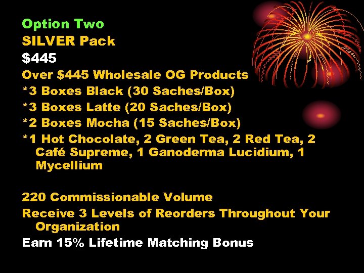 Option Two SILVER Pack $445 Over $445 Wholesale OG Products *3 Boxes Black (30