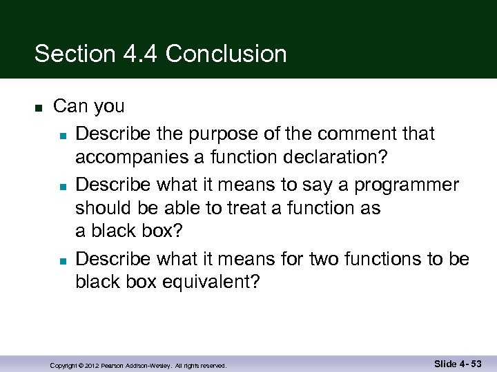 Section 4. 4 Conclusion n Can you n Describe the purpose of the comment