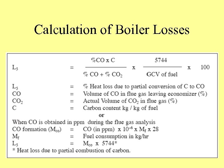 Calculation of Boiler Losses 