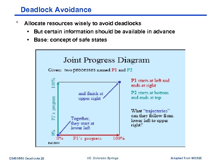 Deadlock Avoidance ° Allocate resources wisely to avoid deadlocks • But certain information should