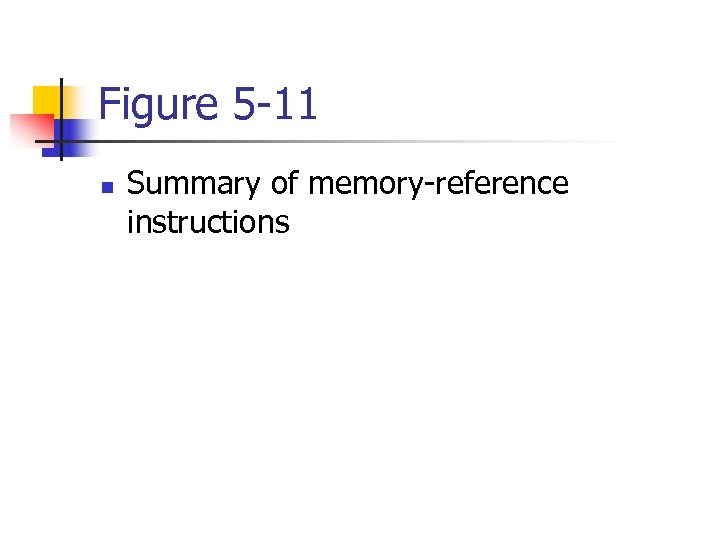 Figure 5 -11 n Summary of memory-reference instructions 
