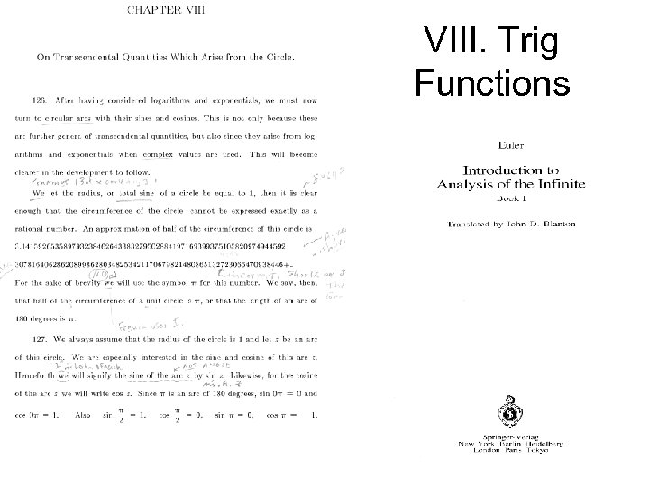 VIII. Trig Functions 