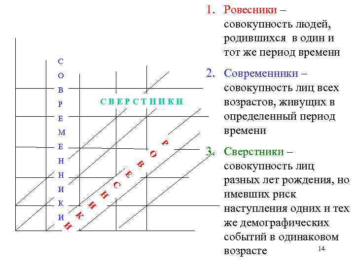 1. Ровесники – совокупность людей, родившихся в один и тот же период времени С