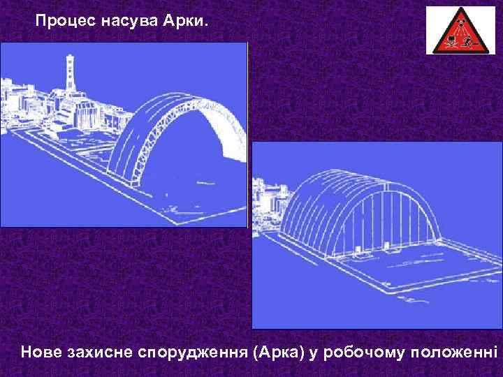 Процес насува Арки. Нове захисне спорудження (Арка) у робочому положенні 