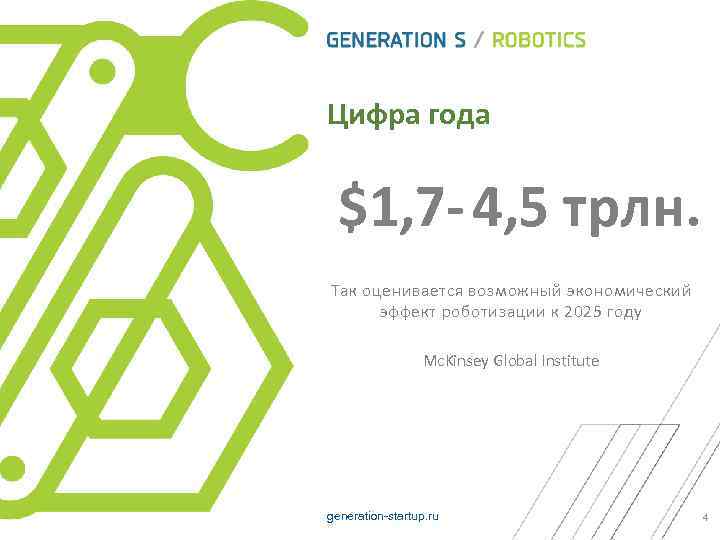 Цифра года $1, 7 - 4, 5 трлн. Так оценивается возможный экономический эффект роботизации