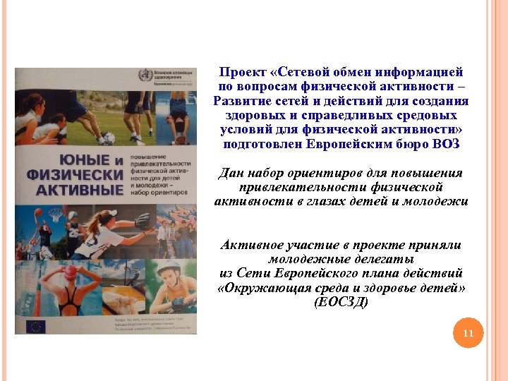 Проект «Сетевой обмен информацией по вопросам физической активности – Развитие сетей и действий для