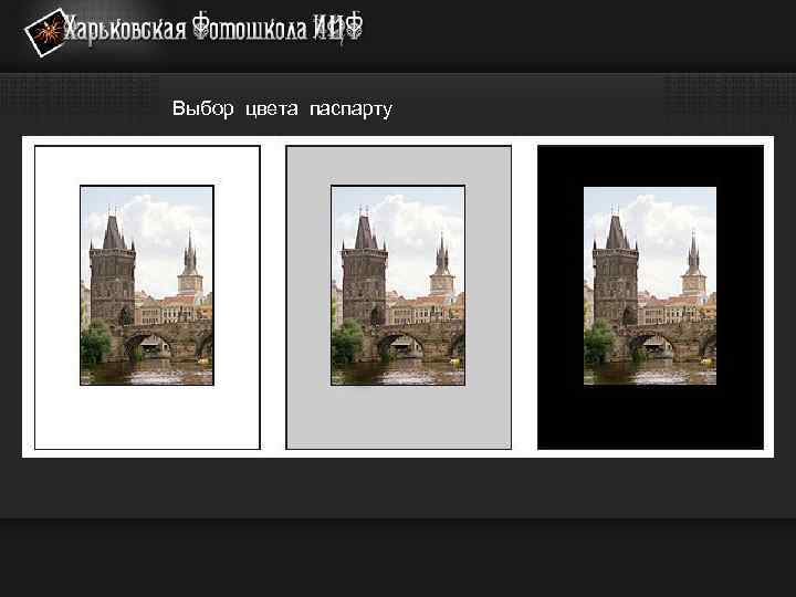 Выбор цвета паспарту 
