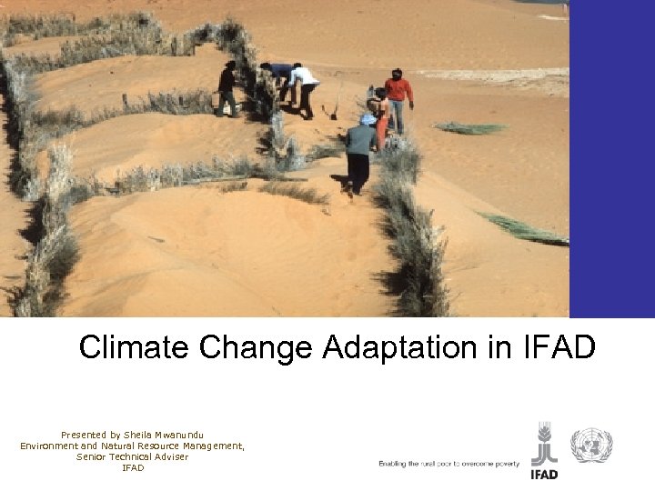 Climate Change Adaptation in IFAD Presented by Sheila Mwanundu Environment and Natural Resource Management,