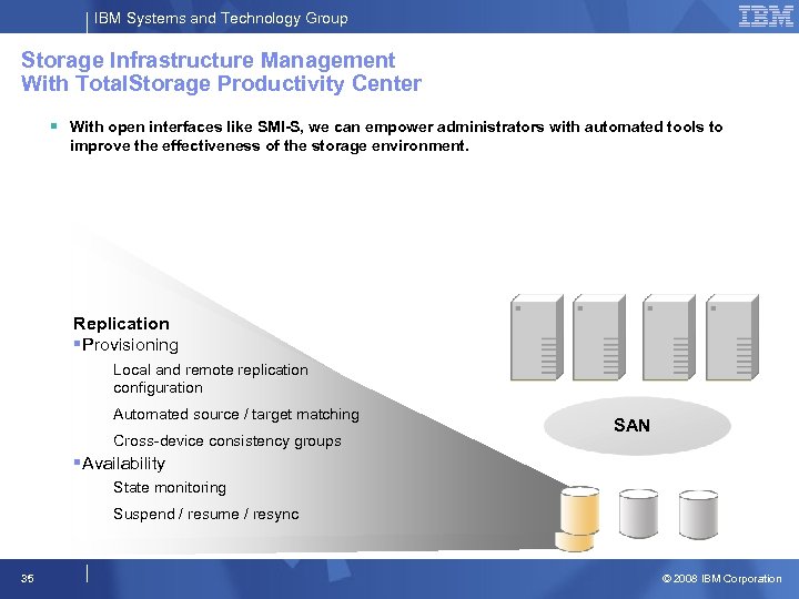 IBM Systems and Technology Group Storage Infrastructure Management With Total. Storage Productivity Center §