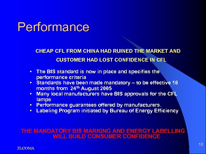 Performance CHEAP CFL FROM CHINA HAD RUINED THE MARKET AND CUSTOMER HAD LOST CONFIDENCE