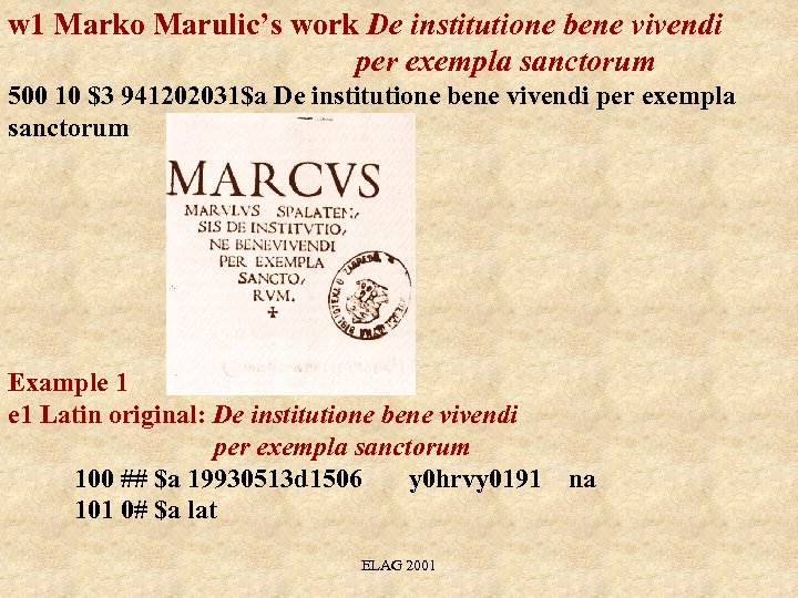 w 1 Marko Marulic’s work De institutione bene vivendi per exempla sanctorum 500 10