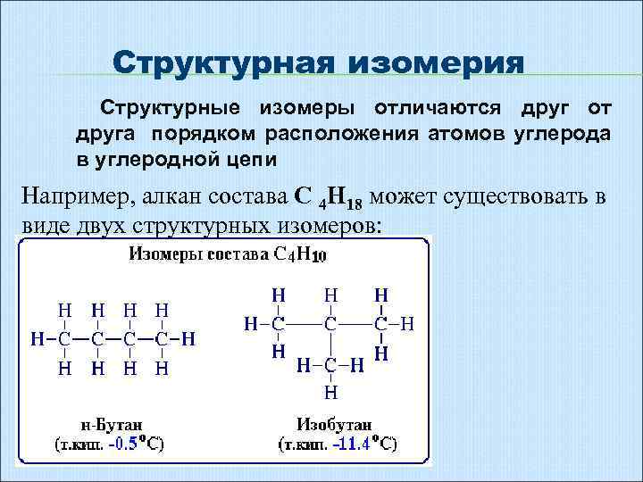 Выберите изомеры изобутана