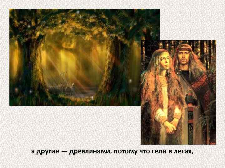 а другие — древлянами, потому что сели в лесах, 