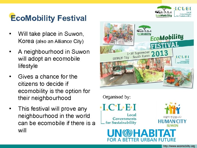  • Eco. Mobility Festival • Will take place in Suwon, Korea (also an