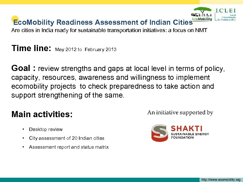  • Eco. Mobility Readiness Assessment of Indian Cities Are cities in India ready