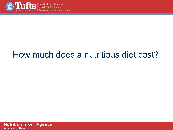 How much does a nutritious diet cost? 