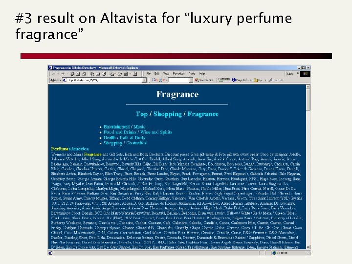 #3 result on Altavista for “luxury perfume fragrance” 