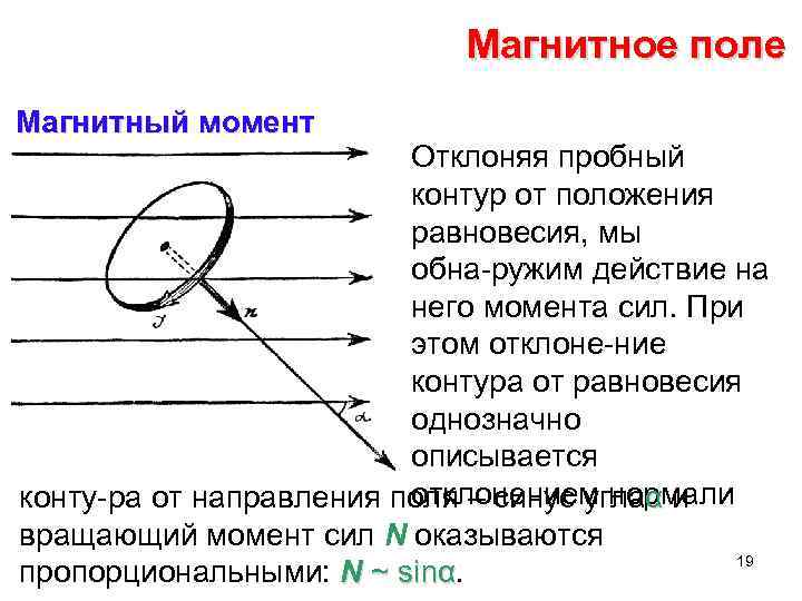 Магнитный момент контура. Магнитный момент контура формула. Магнитное поле и магнитный момент кругового тока. Круговой контур в магнитном поле. Магнитное поле кругового контура с током.