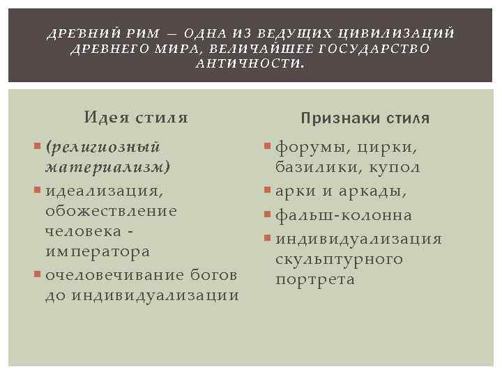 ДРЕ ВНИЙ РИМ — ОДНА ИЗ ВЕДУЩИХ ЦИВИЛИЗАЦИЙ ДРЕВНЕГО МИРА, ВЕЛИЧАЙШЕЕ ГОСУДАРСТВО АНТИЧНОСТИ. Идея