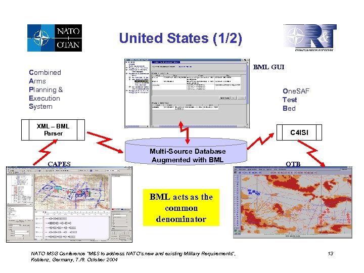 United States (1/2) BML GUI Combined Arms Planning & Execution System One. SAF Test