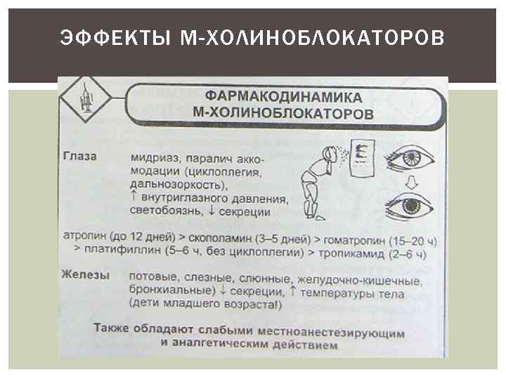 ЭФФЕКТЫ М-ХОЛИНОБЛОКАТОРОВ 