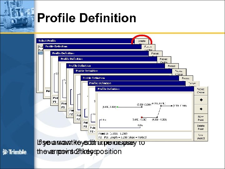 Profile Definition If you want to edit point use Use arrow keys onathe display